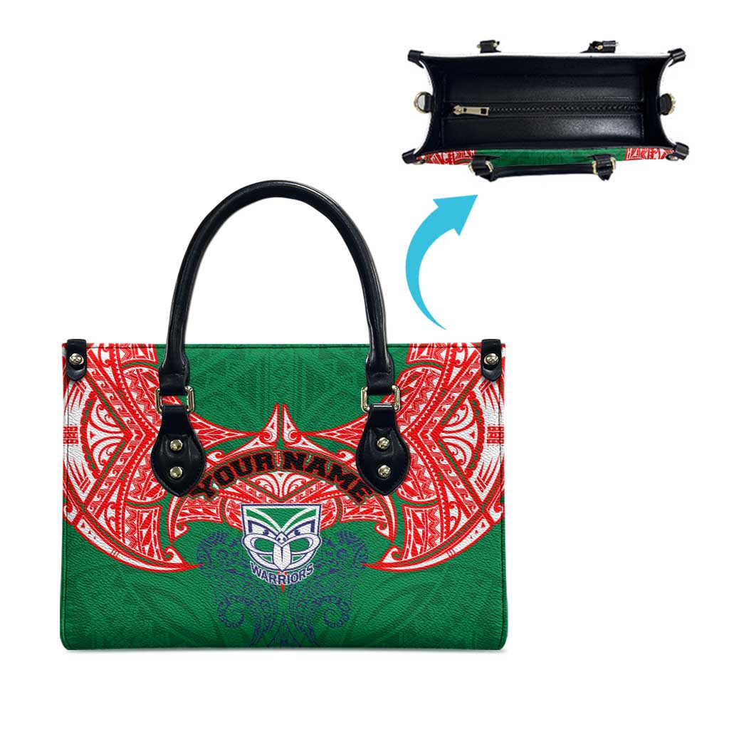 Personalized New Zealand Warriors Leather Bag Polynesian Tribal Pattern Style