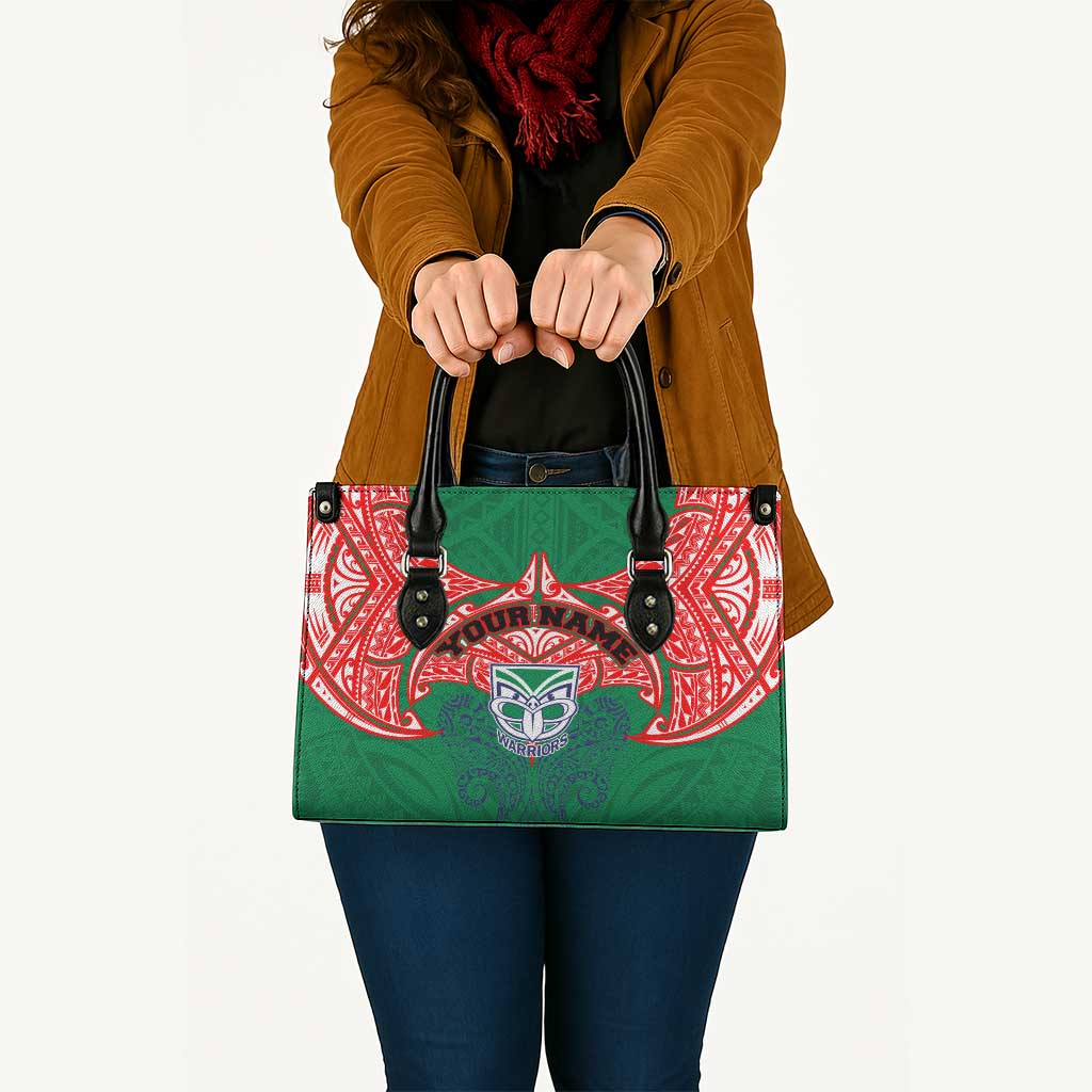Personalized New Zealand Warriors Leather Bag Polynesian Tribal Pattern Style