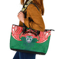 Personalized New Zealand Warriors Leather Tote Bag Polynesian Tribal Pattern Style