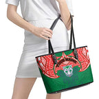 Personalized New Zealand Warriors Leather Tote Bag Polynesian Tribal Pattern Style