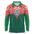 Personalized New Zealand Warriors Long Sleeve Polo Shirt Polynesian Tribal Pattern Style