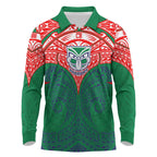 Personalized New Zealand Warriors Long Sleeve Polo Shirt Polynesian Tribal Pattern Style