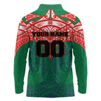 Personalized New Zealand Warriors Long Sleeve Polo Shirt Polynesian Tribal Pattern Style