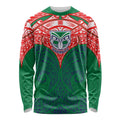 Personalized New Zealand Warriors Long Sleeve Shirt Polynesian Tribal Pattern Style