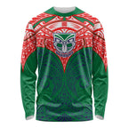 Personalized New Zealand Warriors Long Sleeve Shirt Polynesian Tribal Pattern Style