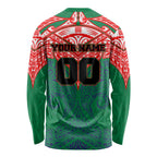 Personalized New Zealand Warriors Long Sleeve Shirt Polynesian Tribal Pattern Style