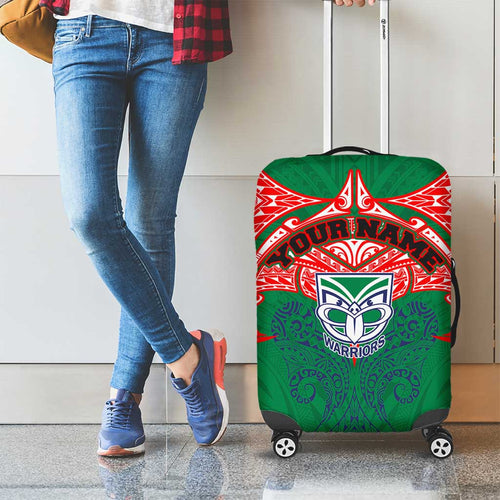 Personalized New Zealand Warriors Luggage Cover Polynesian Tribal Pattern Style