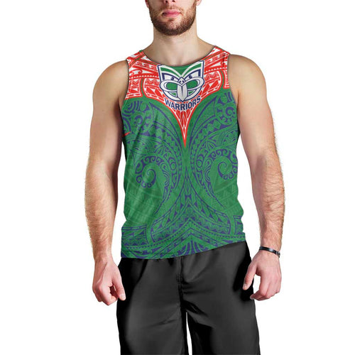 Personalized New Zealand Warriors Men Tank Top Polynesian Tribal Pattern Style