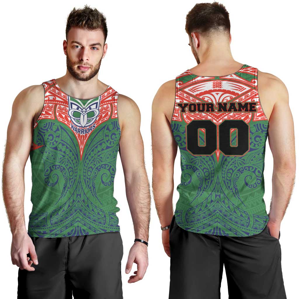 Personalized New Zealand Warriors Men Tank Top Polynesian Tribal Pattern Style