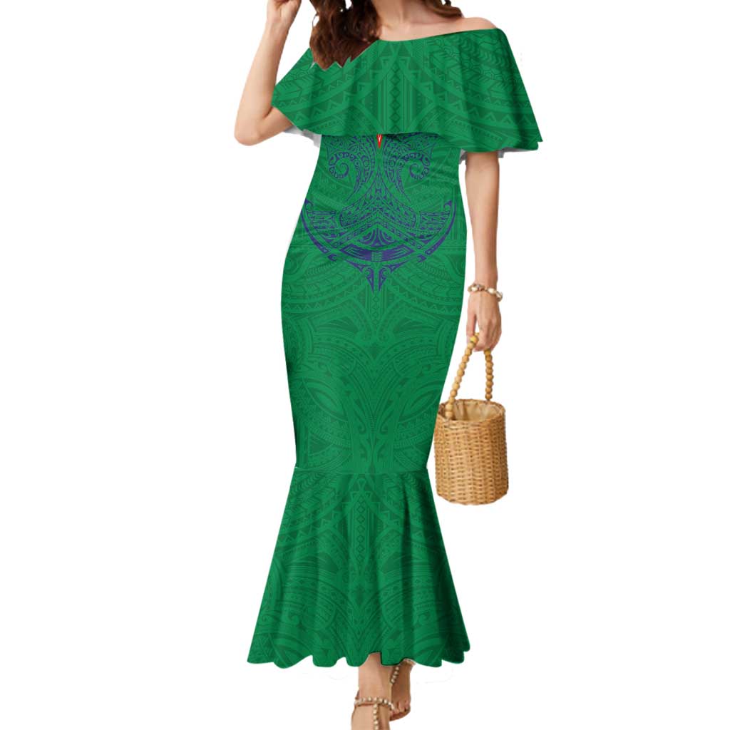 Personalized New Zealand Warriors Mermaid Dress Polynesian Tribal Pattern Style