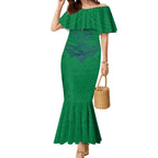 Personalized New Zealand Warriors Mermaid Dress Polynesian Tribal Pattern Style