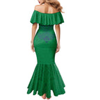 Personalized New Zealand Warriors Mermaid Dress Polynesian Tribal Pattern Style