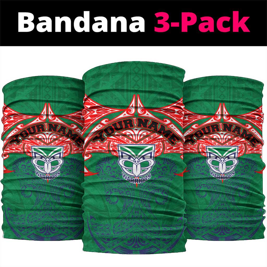 Personalized New Zealand Warriors Neck Gaiter Polynesian Tribal Pattern Style