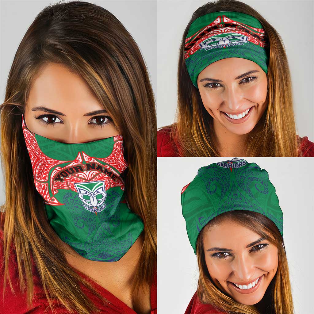 Personalized New Zealand Warriors Neck Gaiter Polynesian Tribal Pattern Style