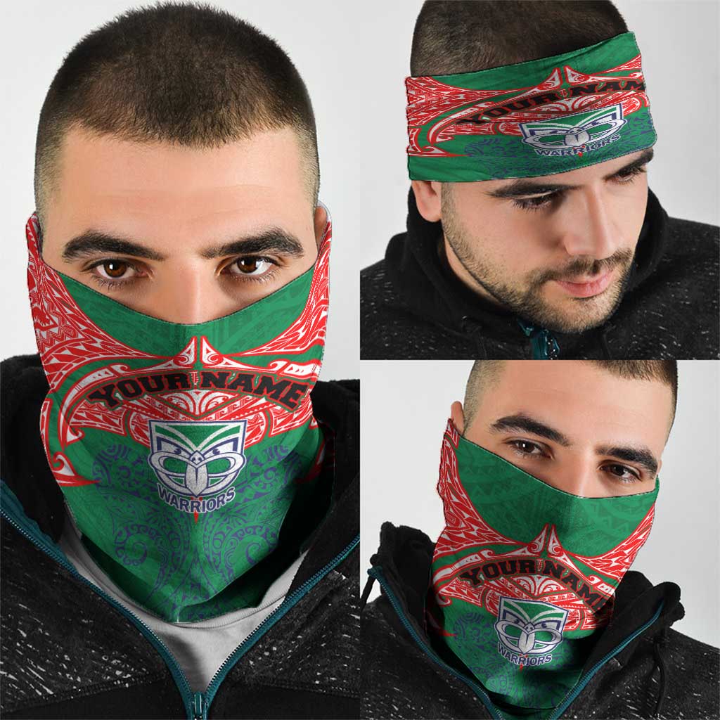 Personalized New Zealand Warriors Neck Gaiter Polynesian Tribal Pattern Style