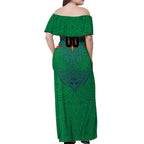 Personalized New Zealand Warriors Off Shoulder Maxi Dress Polynesian Tribal Pattern Style