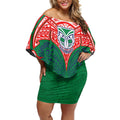 Personalized New Zealand Warriors Off Shoulder Short Dress Polynesian Tribal Pattern Style