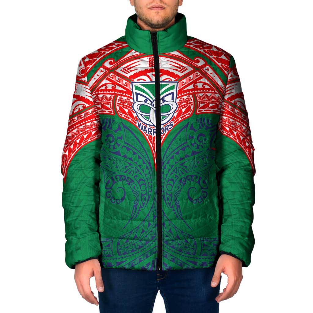 Personalized New Zealand Warriors Padded Jacket Polynesian Tribal Pattern Style