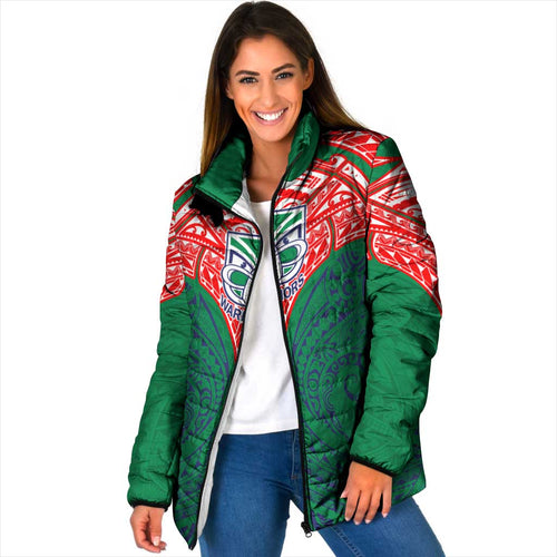Personalized New Zealand Warriors Padded Jacket Polynesian Tribal Pattern Style