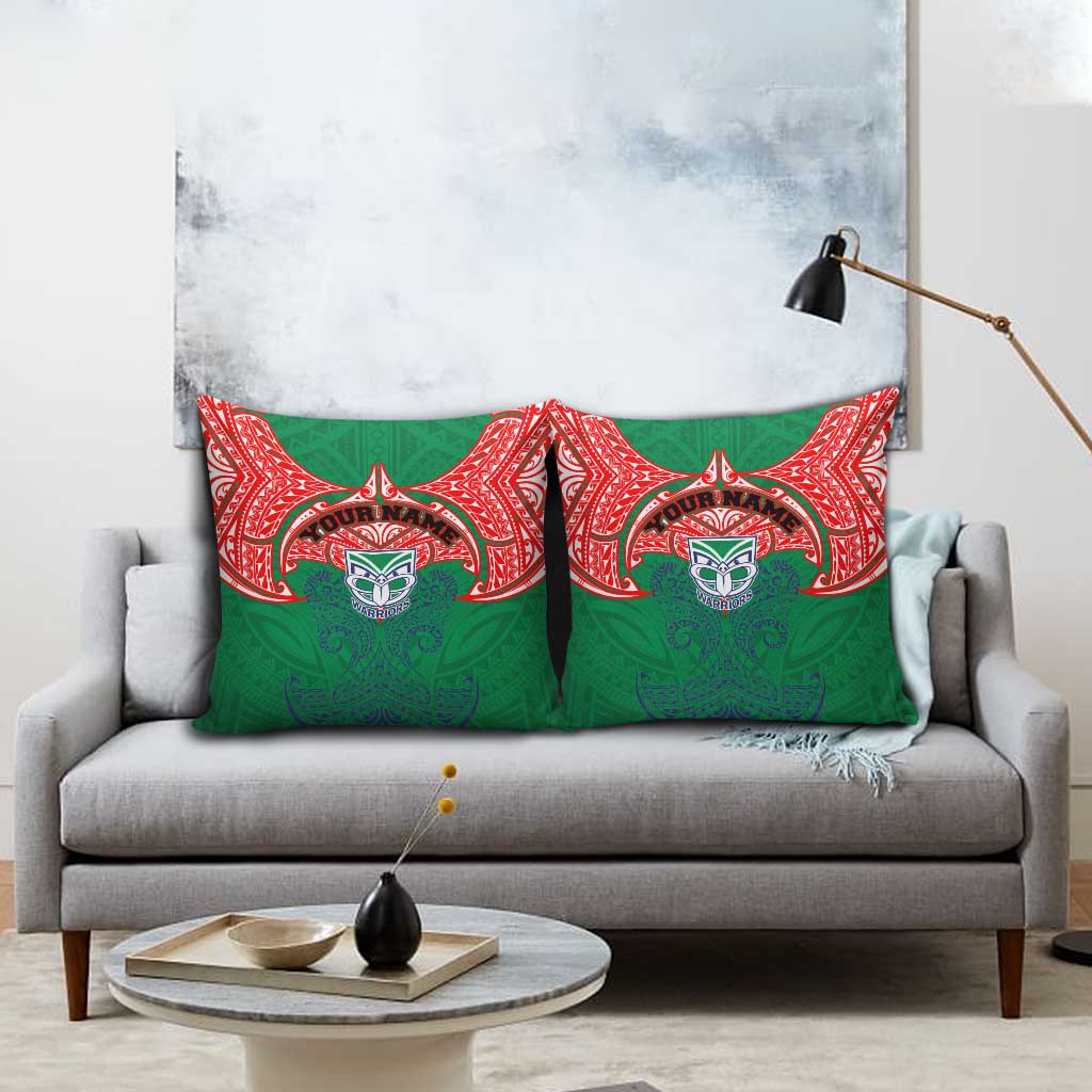 Personalized New Zealand Warriors Pillow Cover Polynesian Tribal Pattern Style