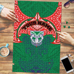 Personalized New Zealand Warriors Puzzle Polynesian Tribal Pattern Style
