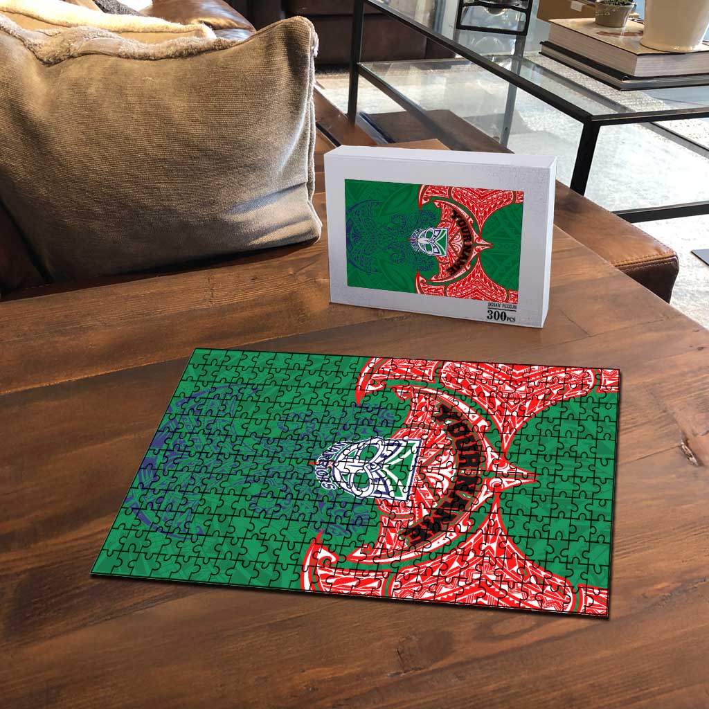 Personalized New Zealand Warriors Puzzle Polynesian Tribal Pattern Style