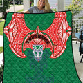 Personalized New Zealand Warriors Quilt Polynesian Tribal Pattern Style
