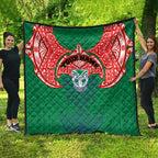 Personalized New Zealand Warriors Quilt Polynesian Tribal Pattern Style