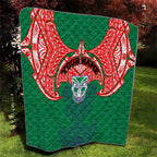 Personalized New Zealand Warriors Quilt Polynesian Tribal Pattern Style