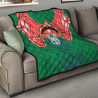 Personalized New Zealand Warriors Quilt Polynesian Tribal Pattern Style