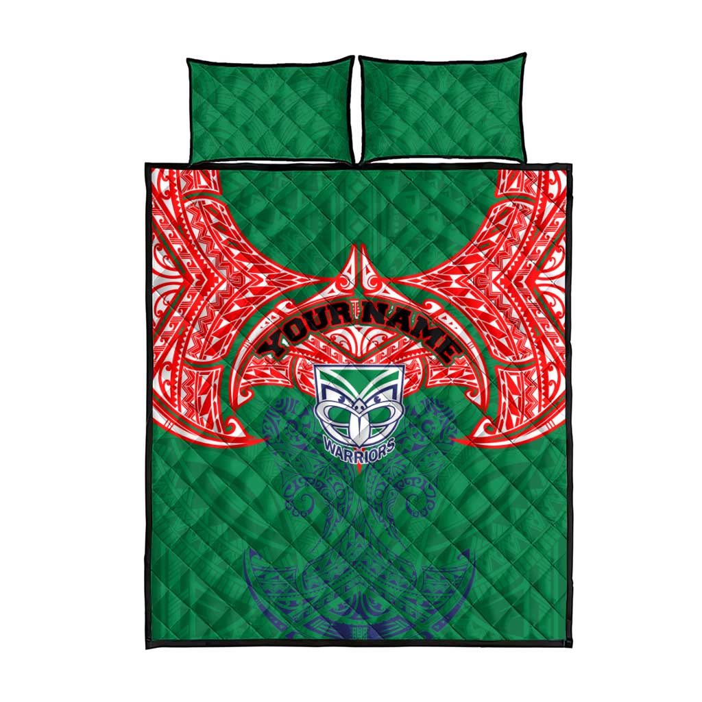 Personalized New Zealand Warriors Quilt Bed Set Polynesian Tribal Pattern Style