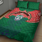 Personalized New Zealand Warriors Quilt Bed Set Polynesian Tribal Pattern Style