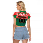 Personalized New Zealand Warriors Raglan Cropped T Shirt Polynesian Tribal Pattern Style