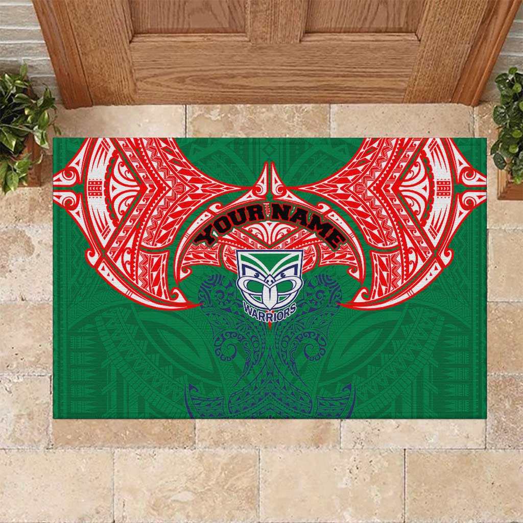 Personalized New Zealand Warriors Rubber Doormat Polynesian Tribal Pattern Style