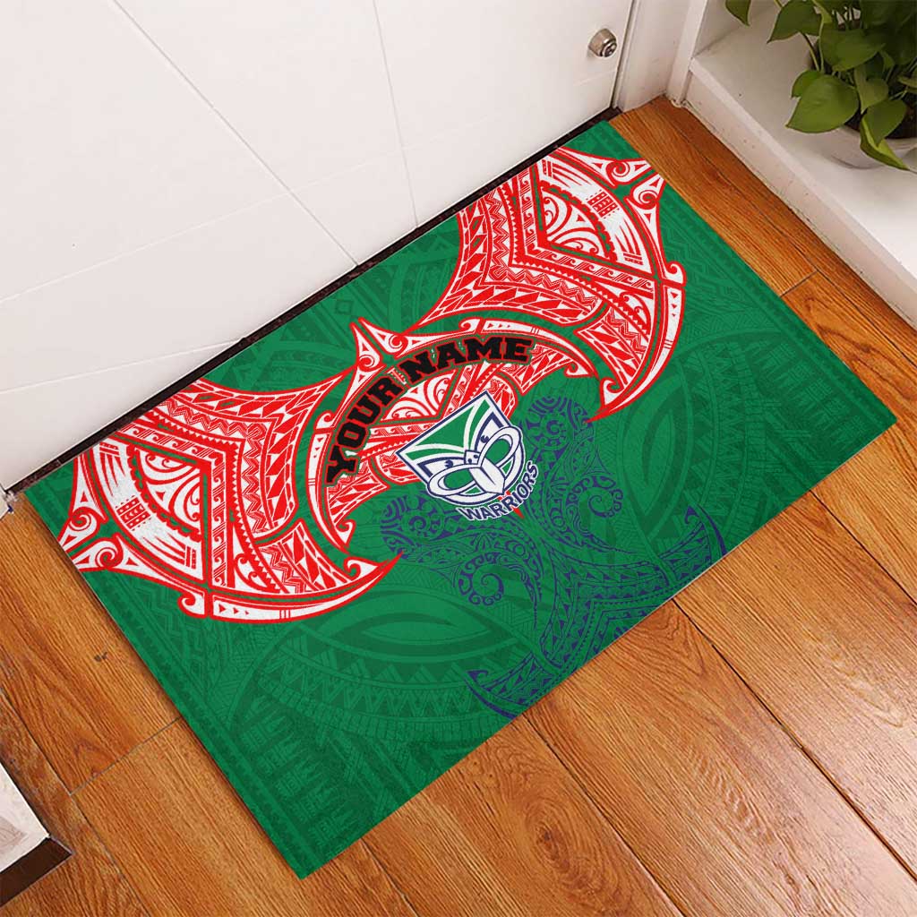 Personalized New Zealand Warriors Rubber Doormat Polynesian Tribal Pattern Style