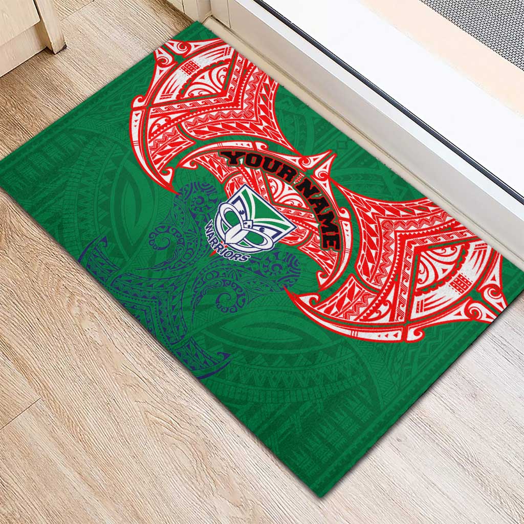 Personalized New Zealand Warriors Rubber Doormat Polynesian Tribal Pattern Style
