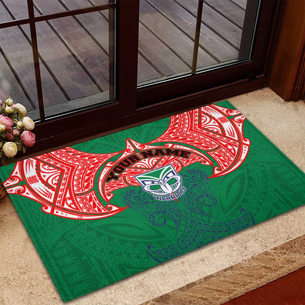 Personalized New Zealand Warriors Rubber Doormat Polynesian Tribal Pattern Style