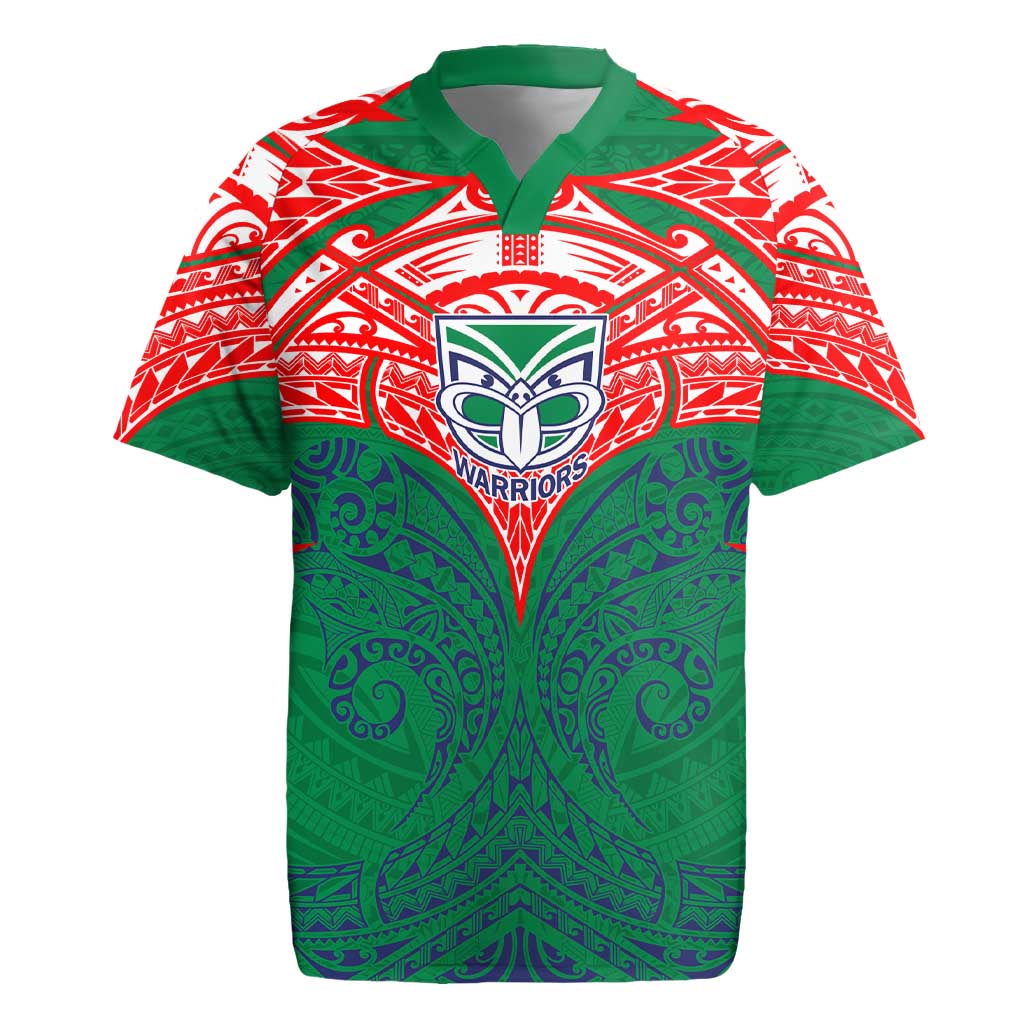 Personalized New Zealand Warriors Rugby Jersey Polynesian Tribal Pattern Style