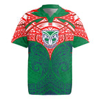Personalized New Zealand Warriors Rugby Jersey Polynesian Tribal Pattern Style