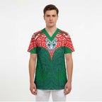 Personalized New Zealand Warriors Scrub Top Polynesian Tribal Pattern Style