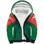 Personalized New Zealand Warriors Sherpa Hoodie Polynesian Tribal Pattern Style