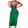 Personalized New Zealand Warriors Short Sleeve Bodycon Dress Polynesian Tribal Pattern Style