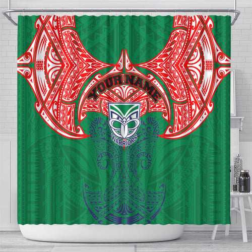Personalized New Zealand Warriors Shower Curtain Polynesian Tribal Pattern Style