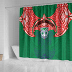 Personalized New Zealand Warriors Shower Curtain Polynesian Tribal Pattern Style