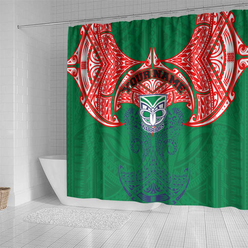 Personalized New Zealand Warriors Shower Curtain Polynesian Tribal Pattern Style