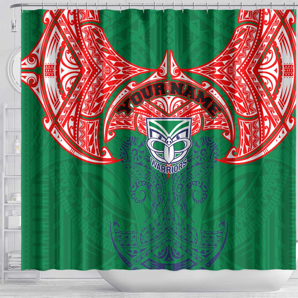 Personalized New Zealand Warriors Shower Curtain Polynesian Tribal Pattern Style