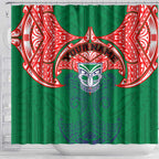 Personalized New Zealand Warriors Shower Curtain Polynesian Tribal Pattern Style