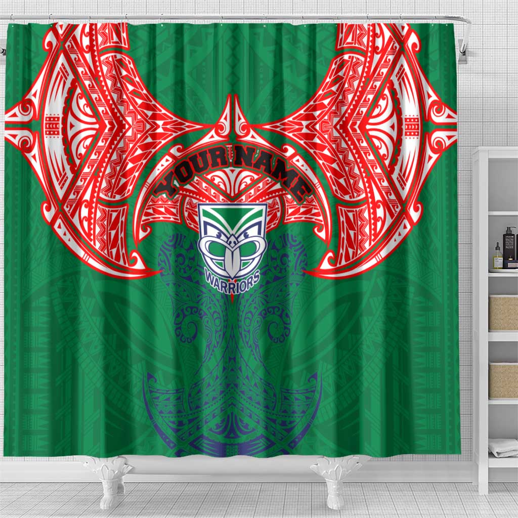 Personalized New Zealand Warriors Shower Curtain Polynesian Tribal Pattern Style