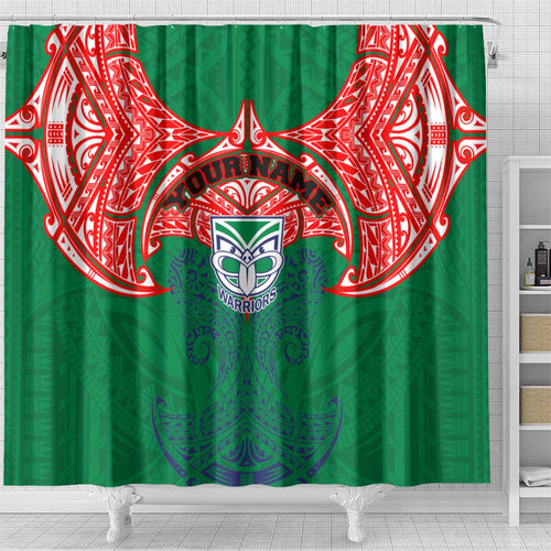 Personalized New Zealand Warriors Shower Curtain Polynesian Tribal Pattern Style