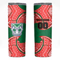 Personalized New Zealand Warriors Skinny Tumbler Polynesian Tribal Pattern Style